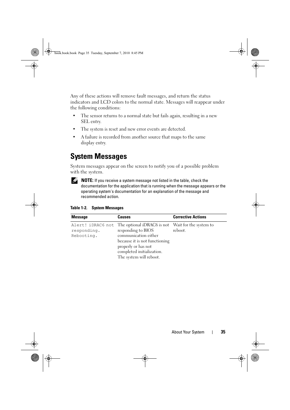 System messages | Dell DX6004S User Manual | Page 35 / 168