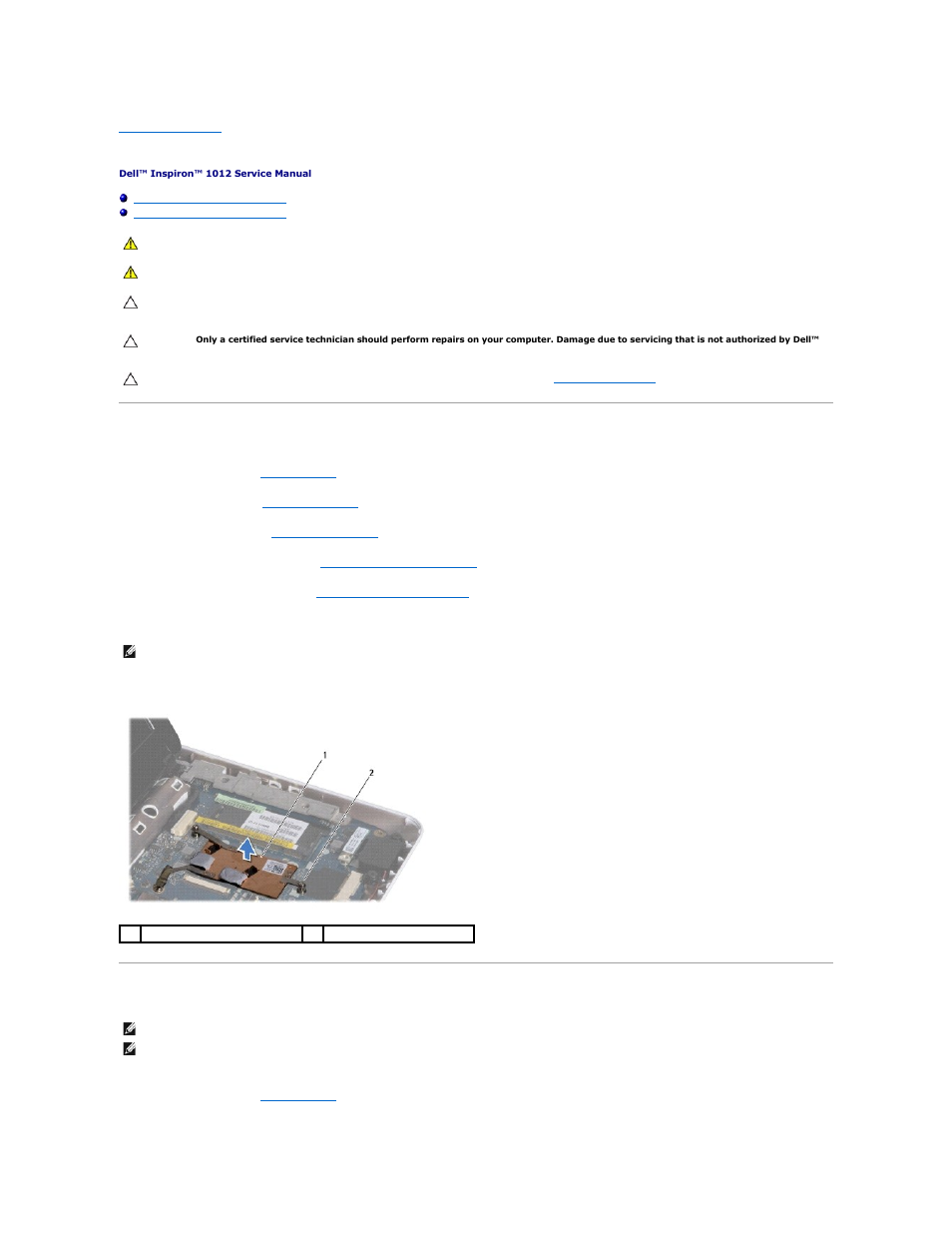 Processor heat sink, Removing the processor heat sink, Replacing the processor heat sink | Dell Inspiron Mini 10 (1012, Late 2009) User Manual | Page 11 / 56