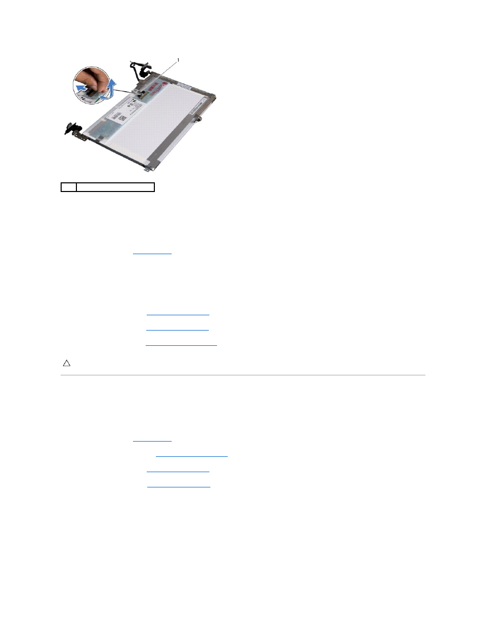 Display panel bracket, Replacing the display cable, Removing the display panel bracket | Dell Inspiron Mini 10 (1012, Late 2009) User Manual | Page 20 / 56