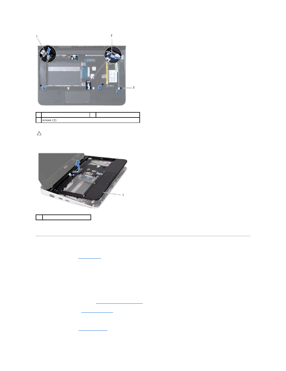 Replacing the palm rest assembly | Dell Inspiron Mini 10 (1012, Late 2009) User Manual | Page 39 / 56