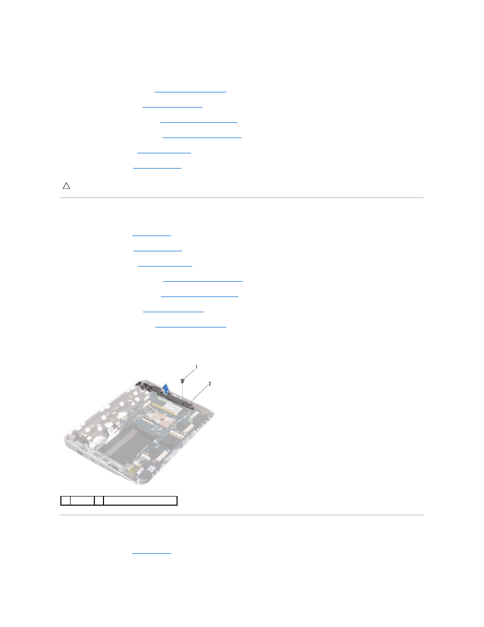 Removing the right support bracket, Replacing the right support bracket | Dell Inspiron Mini 10 (1012, Late 2009) User Manual | Page 47 / 56