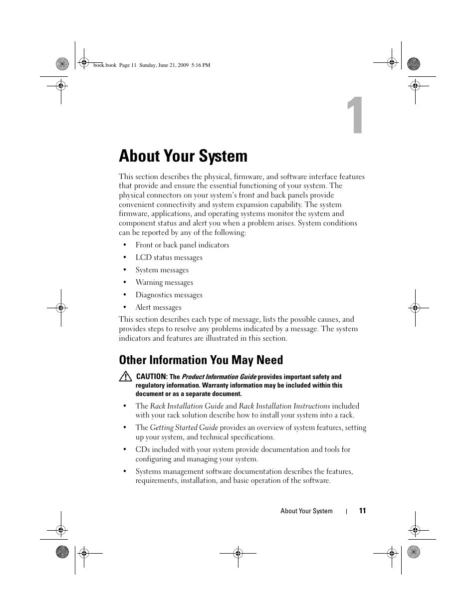 About your system, Other information you may need | Dell PowerEdge R300 User Manual | Page 11 / 186