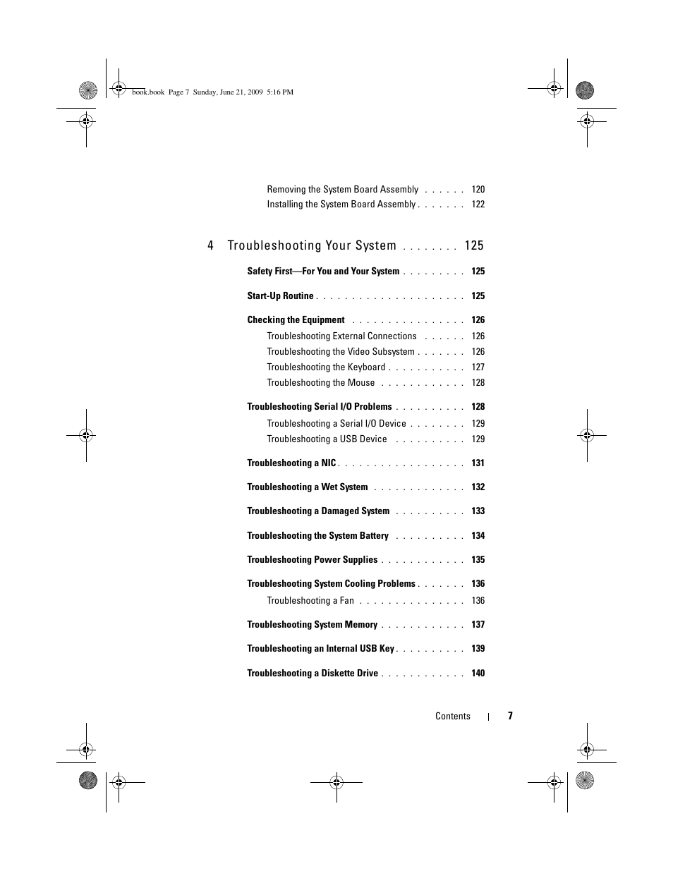 4troubleshooting your system | Dell PowerEdge R300 User Manual | Page 7 / 186