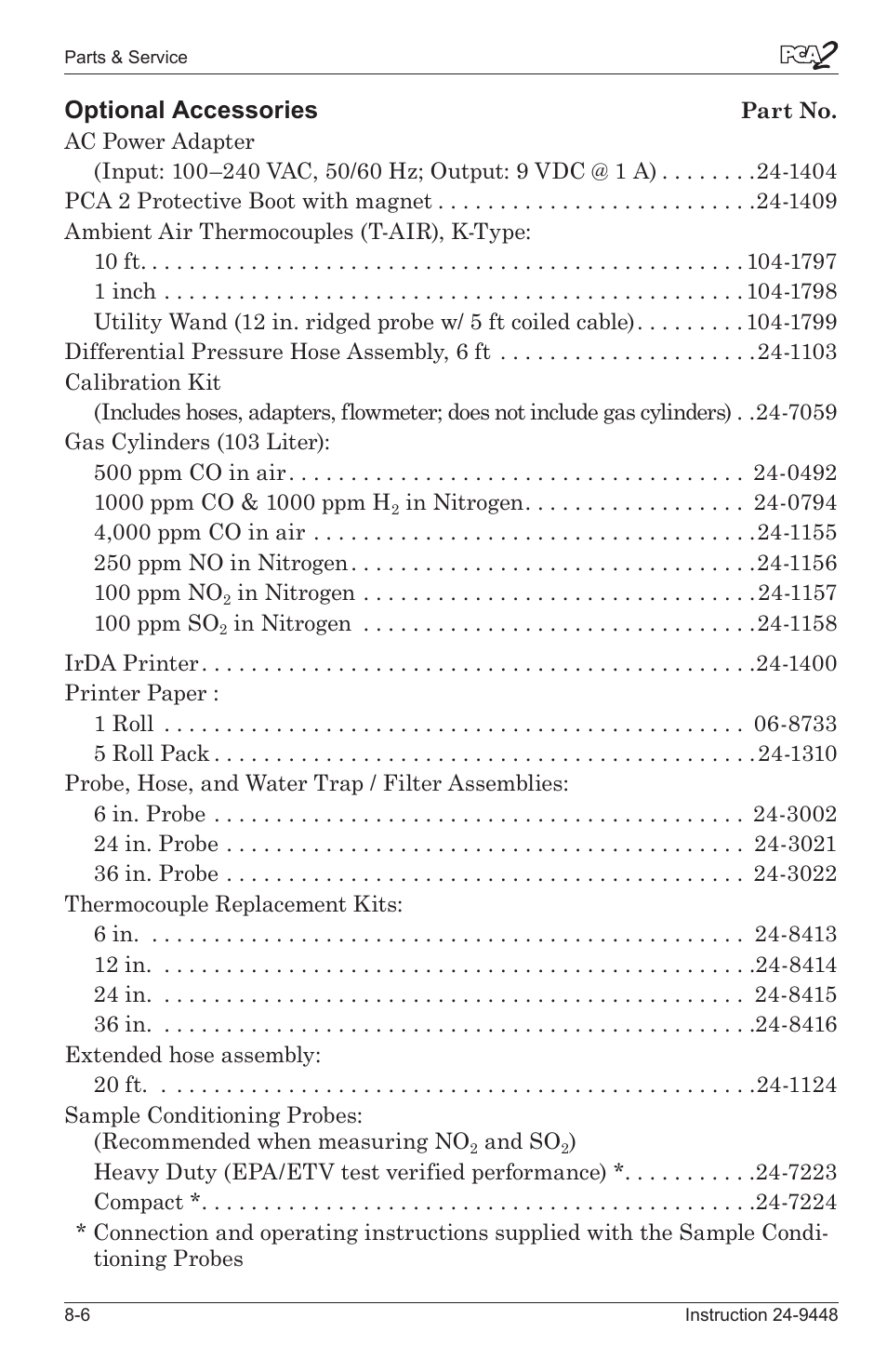 Bacharach PCA 2 24-9448 User Manual | Page 105 / 108