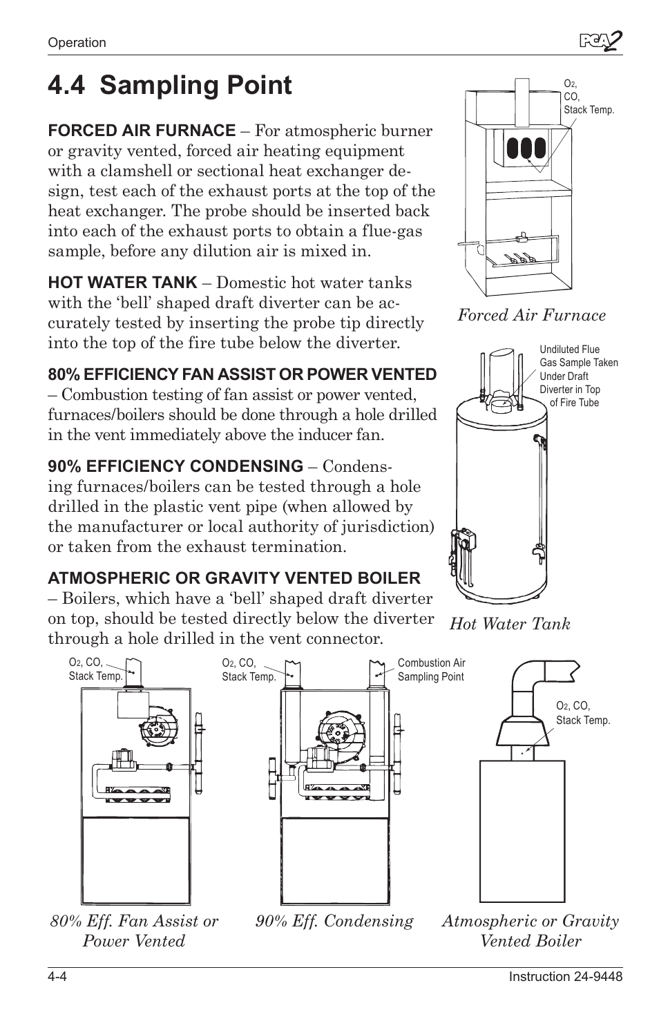 4 samplng pont -4, 4 sampling point | Bacharach PCA 2 24-9448 User Manual | Page 38 / 108