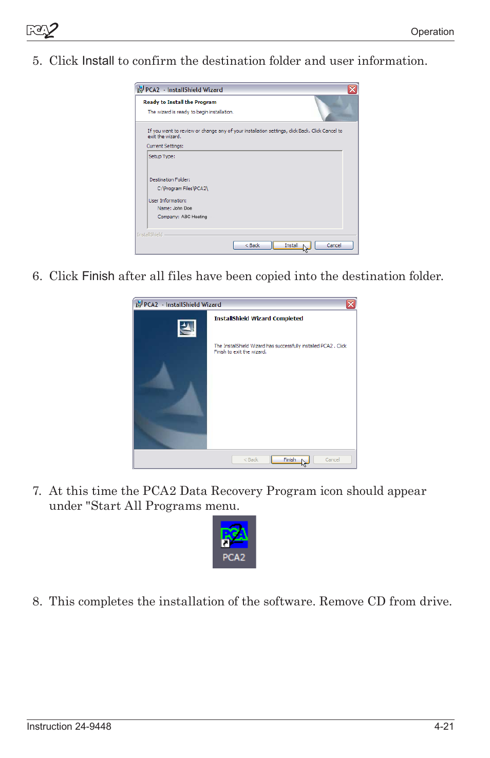 Bacharach PCA 2 24-9448 User Manual | Page 55 / 108
