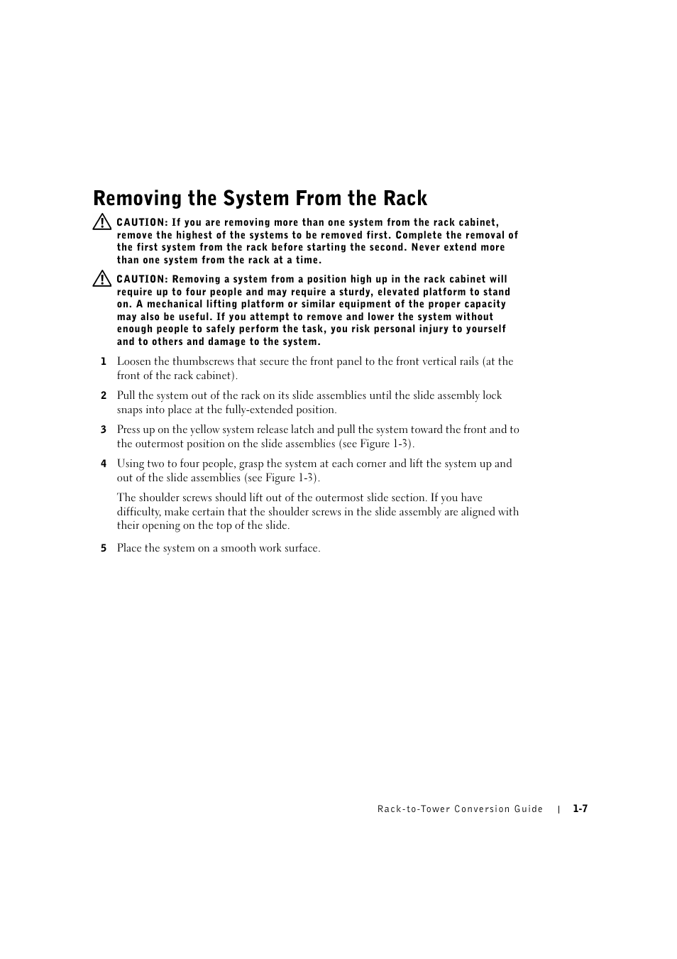 Removing the system from the rack | Dell PowerEdge 2600 User Manual | Page 11 / 90