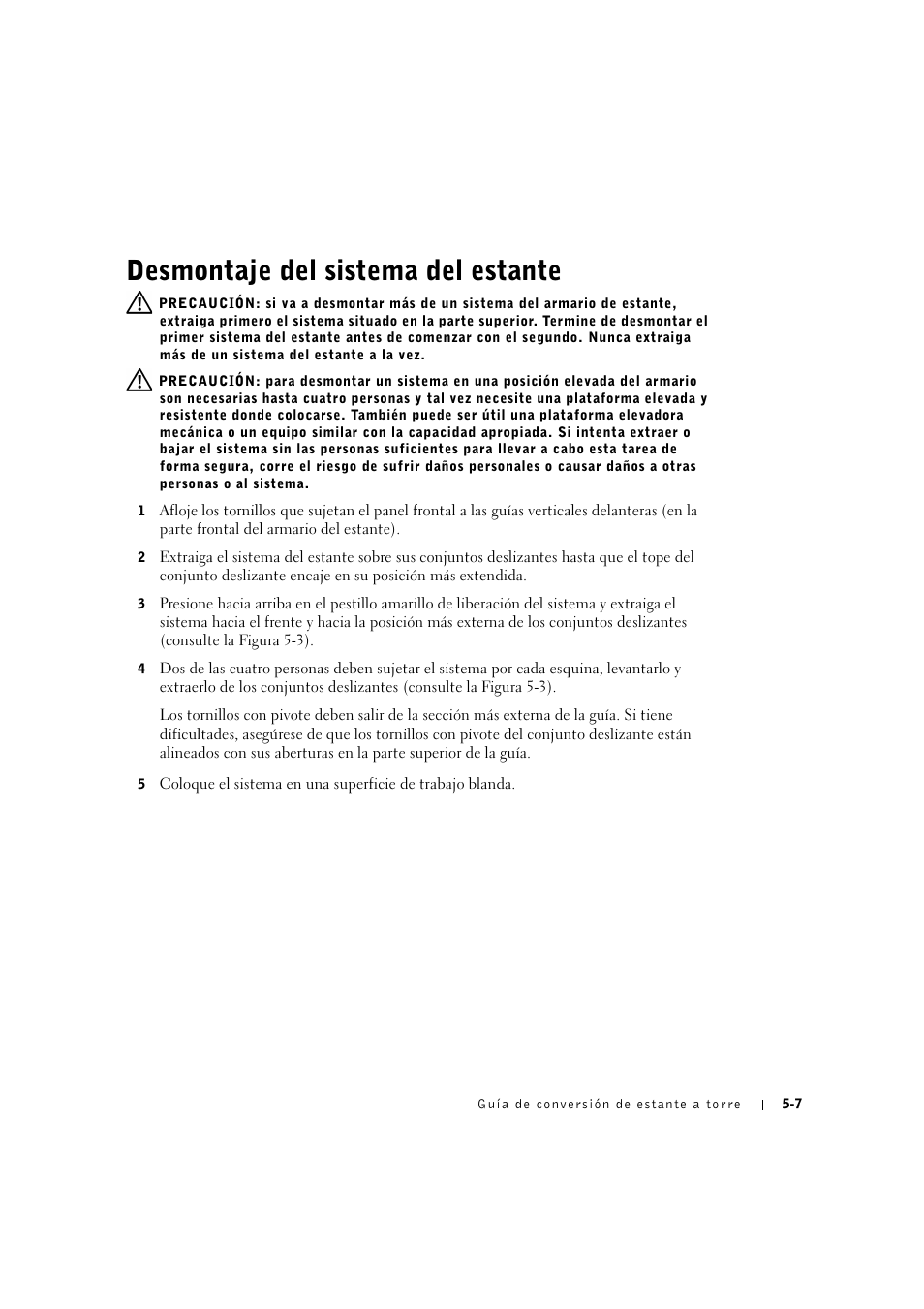 Desmontaje del sistema del estante | Dell PowerEdge 2600 User Manual | Page 83 / 90