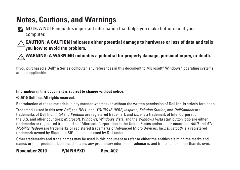 Dell Inspiron 13 (N3010, Mid 2010) User Manual | Page 4 / 90