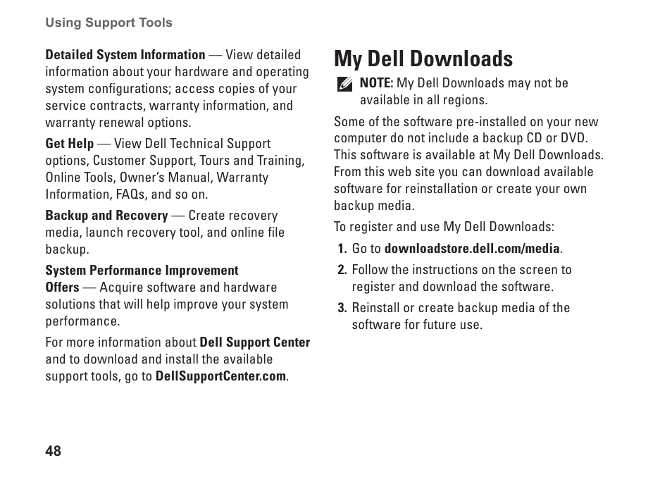 My dell downloads | Dell Inspiron 13 (N3010, Mid 2010) User Manual | Page 50 / 90