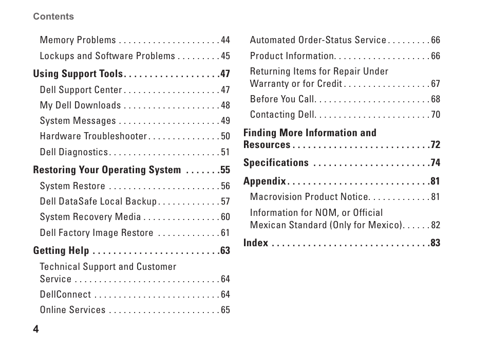 Dell Inspiron 13 (N3010, Mid 2010) User Manual | Page 6 / 90