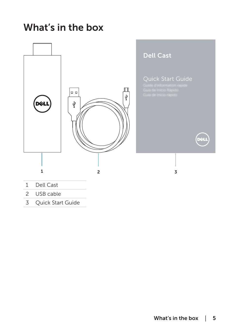 What’s in the box | Dell Cast User Manual | Page 5 / 16