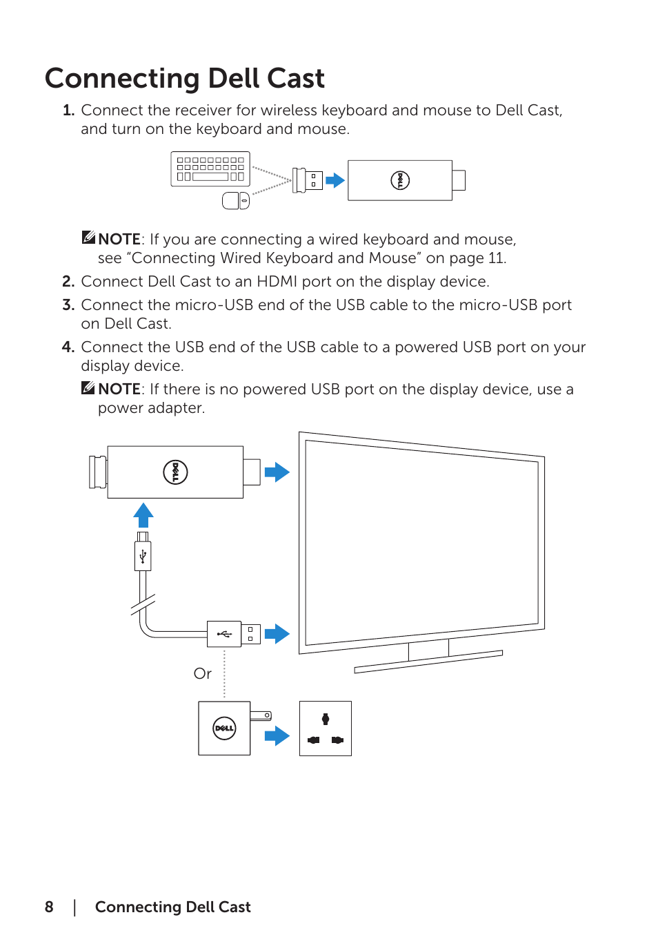 Connecting dell cast | Dell Cast User Manual | Page 8 / 16