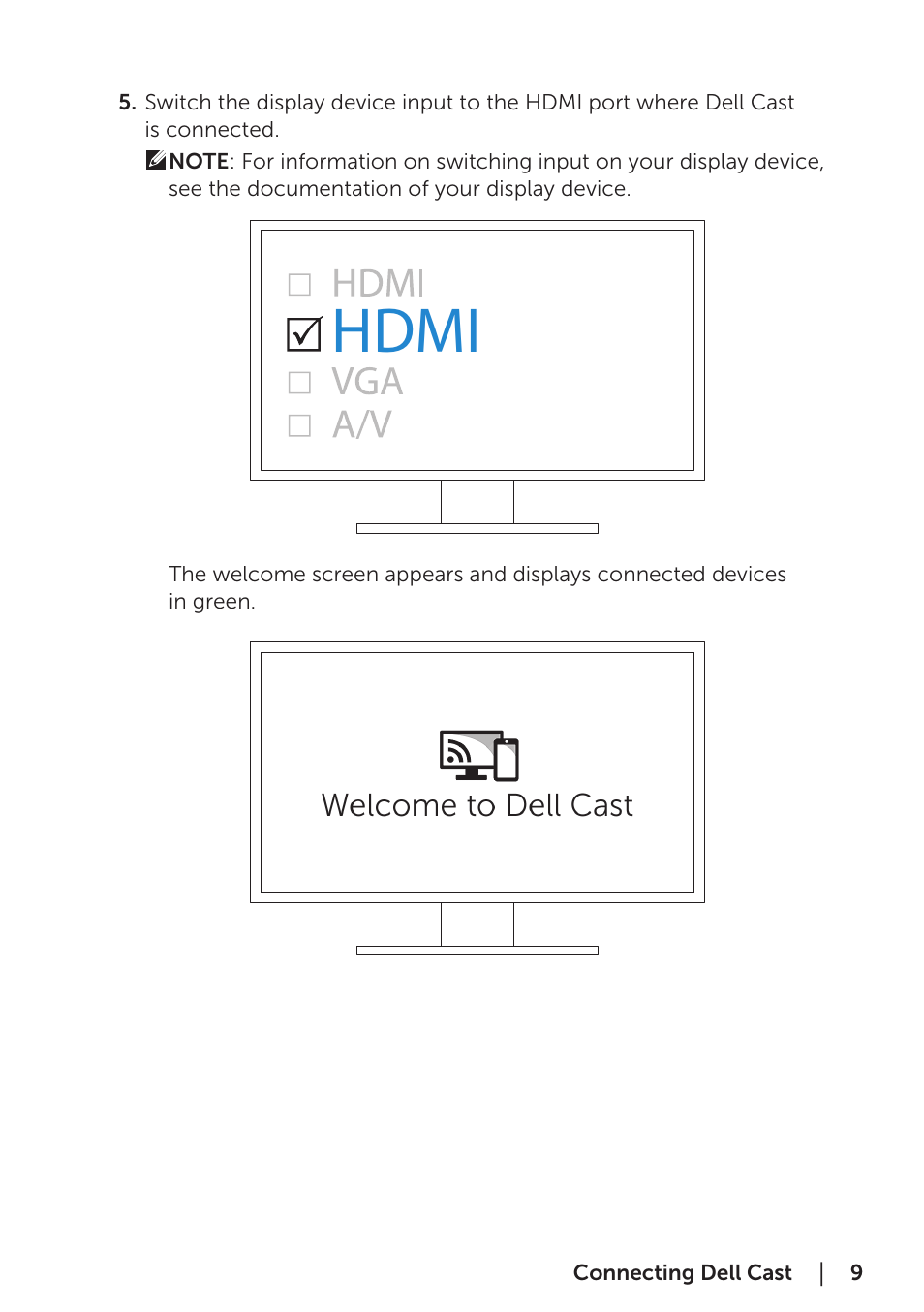 Hdmi | Dell Cast User Manual | Page 9 / 16