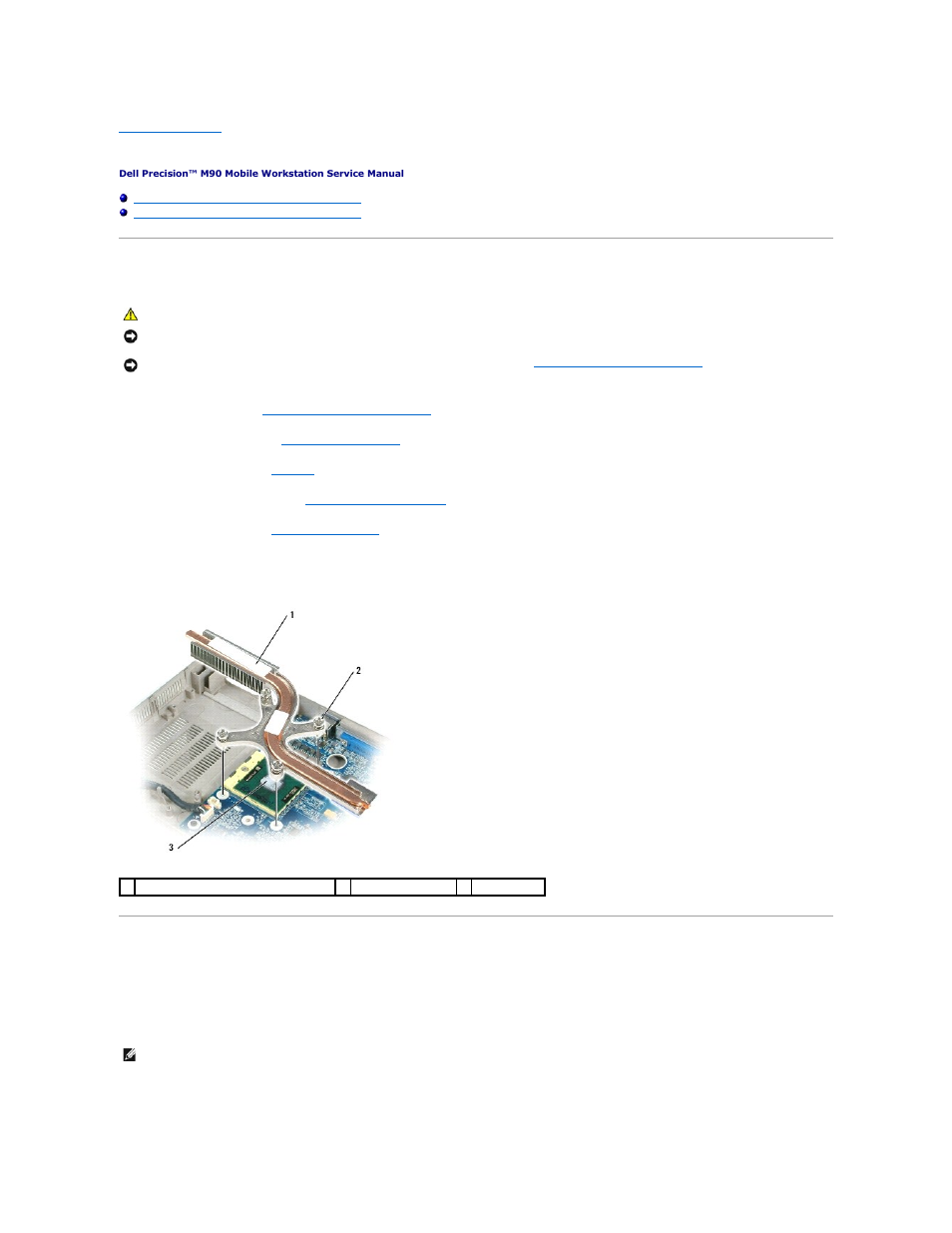 Processor thermal-cooling assembly, Removing the processor thermal-cooling assembly, Replacing the processor thermal-cooling assembly | Dell Precision M90 User Manual | Page 18 / 55