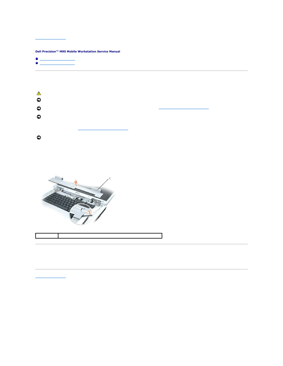 Hinge cover, Removing the hinge cover, Replacing the hinge cover | Dell Precision M90 User Manual | Page 32 / 55