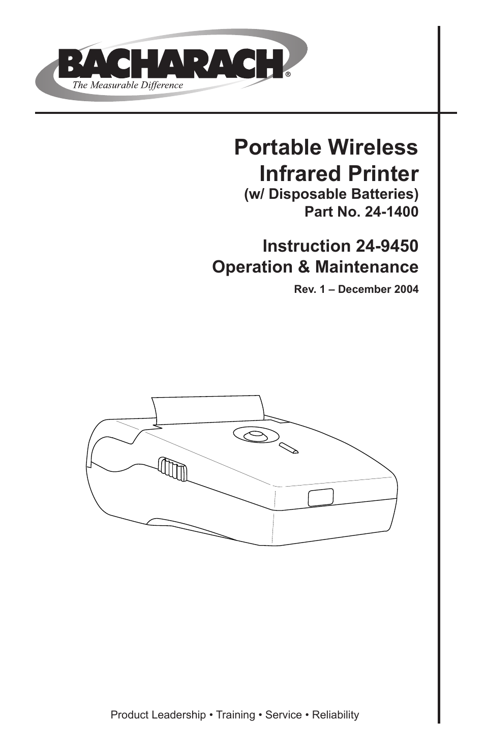 Bacharach Infrared Printer User Manual | 16 pages