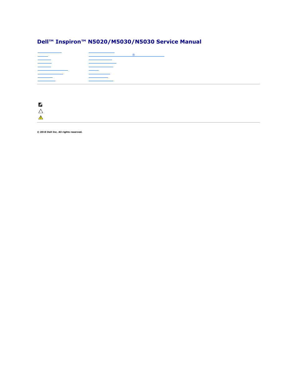 Dell Inspiron 15 (M5030, Mid 2010) User Manual | 41 pages