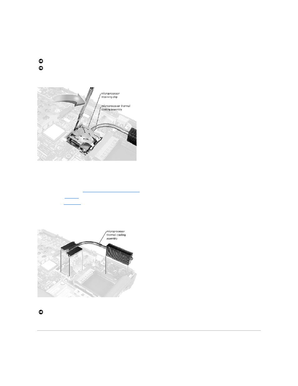 Microprocessor thermal cooling assembly, Microprocessor module | Dell Latitude C810 User Manual | Page 16 / 28