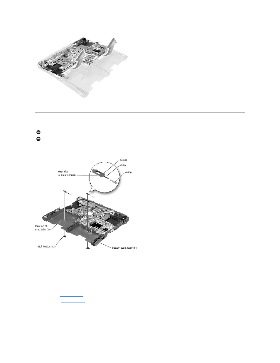 Battery and modular bay latch assemblies | Dell Latitude C810 User Manual | Page 23 / 28