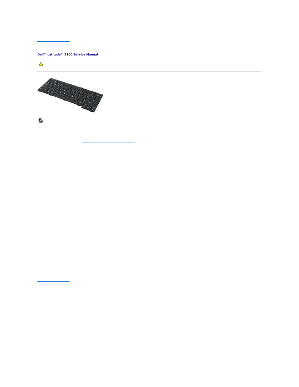 Keyboard, Removing the keyboard | Dell Latitude 2100 (Mid 2009) User Manual | Page 13 / 37