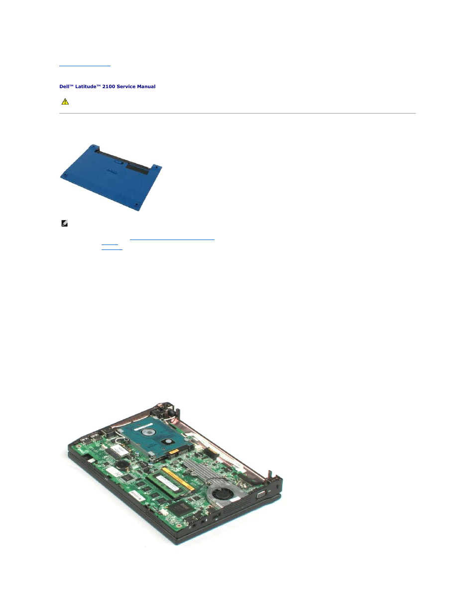 Access panel, Removing the access panel | Dell Latitude 2100 (Mid 2009) User Manual | Page 14 / 37