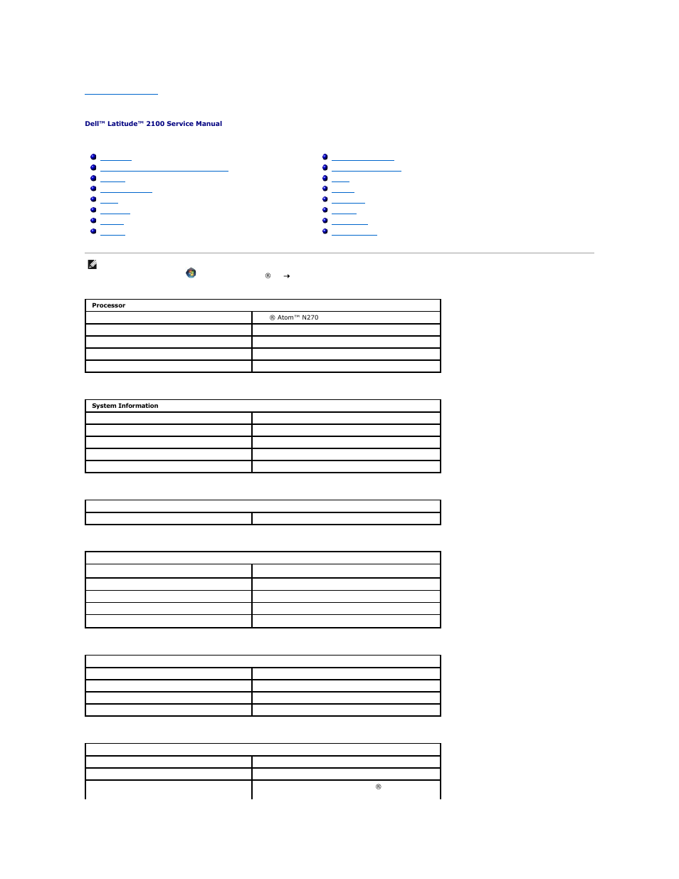 Specifications | Dell Latitude 2100 (Mid 2009) User Manual | Page 8 / 37