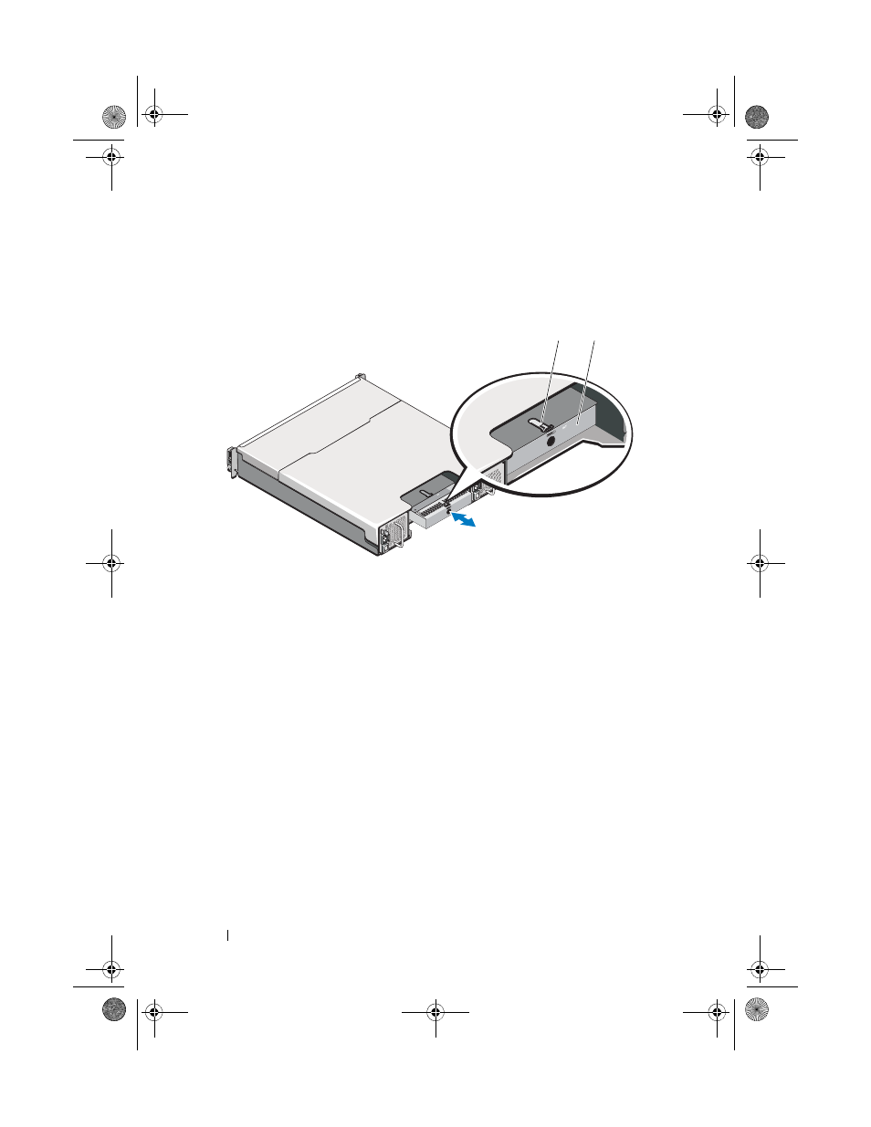 Installing a raid controller module blank, Installing a raid controller, Module blank | E figure 16-7 | Dell POWERVAULT MD3620I User Manual | Page 230 / 294