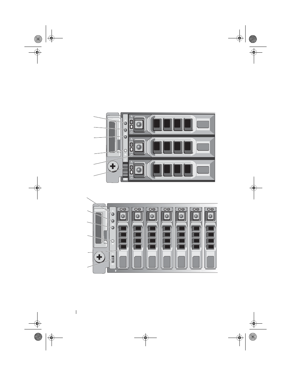 Hardware features, Front-panel features and indicators | Dell POWERVAULT MD3620I User Manual | Page 24 / 294