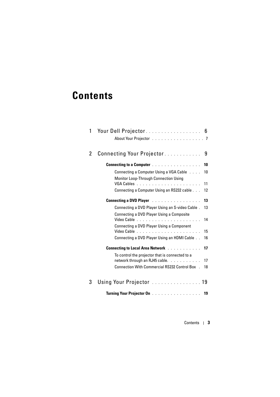 Dell 1510X Projector User Manual | Page 3 / 80
