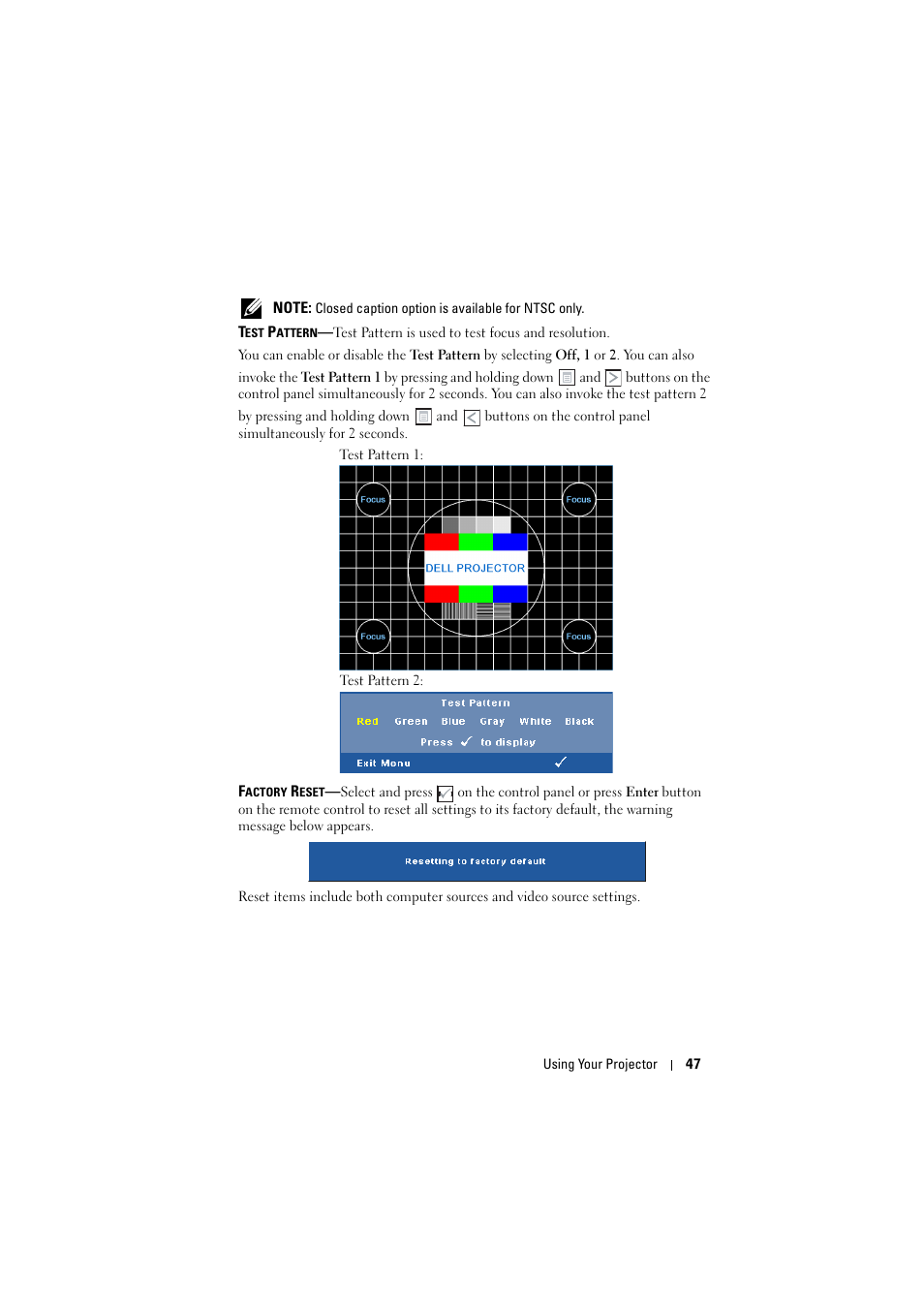 Dell 1510X Projector User Manual | Page 47 / 80