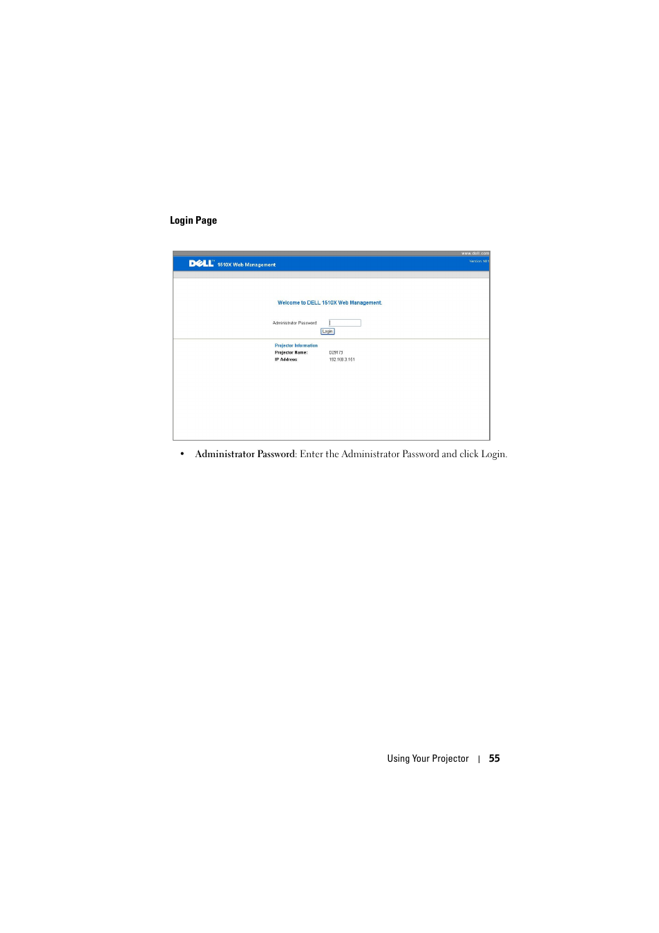 Dell 1510X Projector User Manual | Page 55 / 80