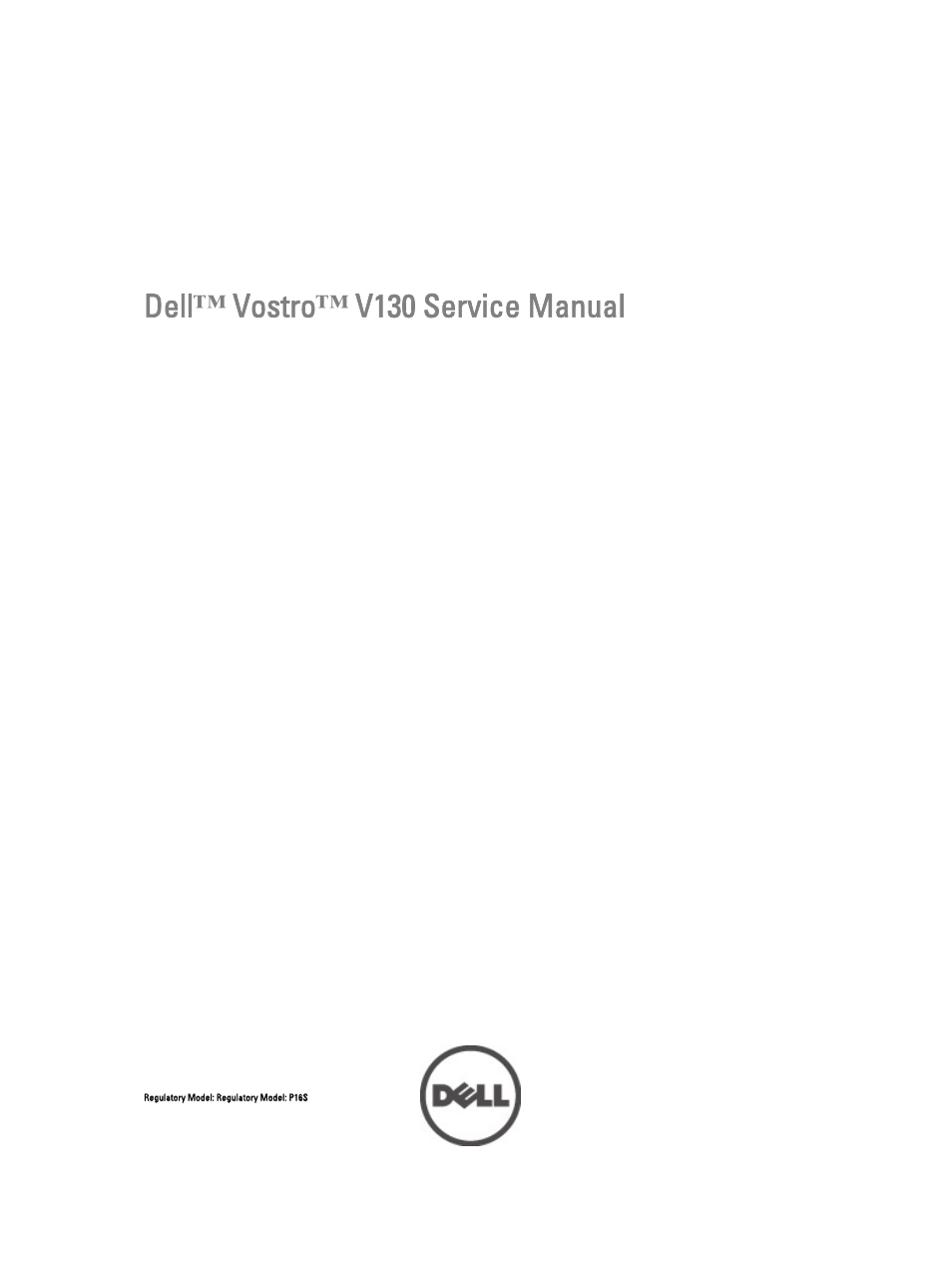 Dell Vostro V130 (Late 2010) User Manual | 71 pages