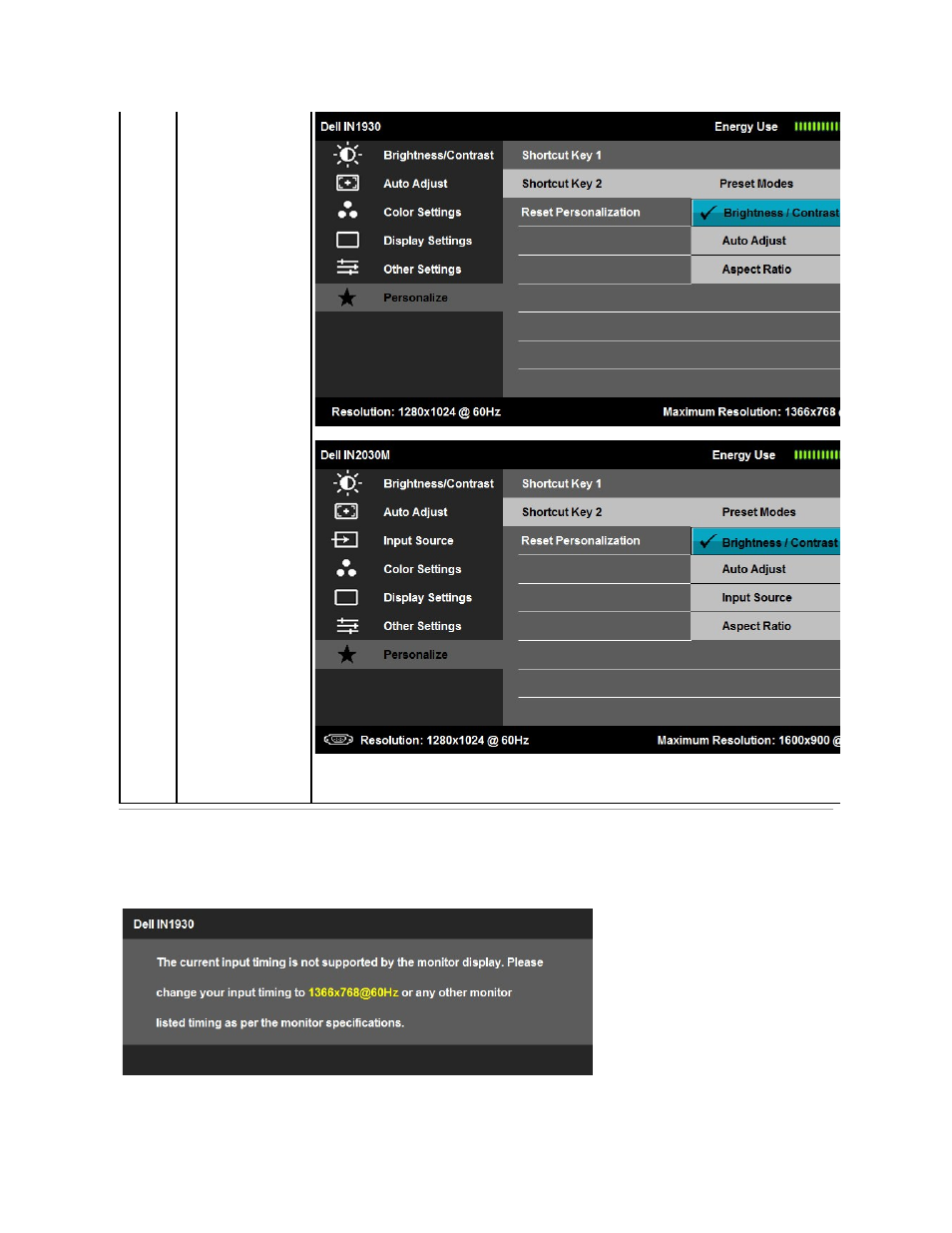 Osd messages | Dell IN1930 Monitor User Manual | Page 28 / 41