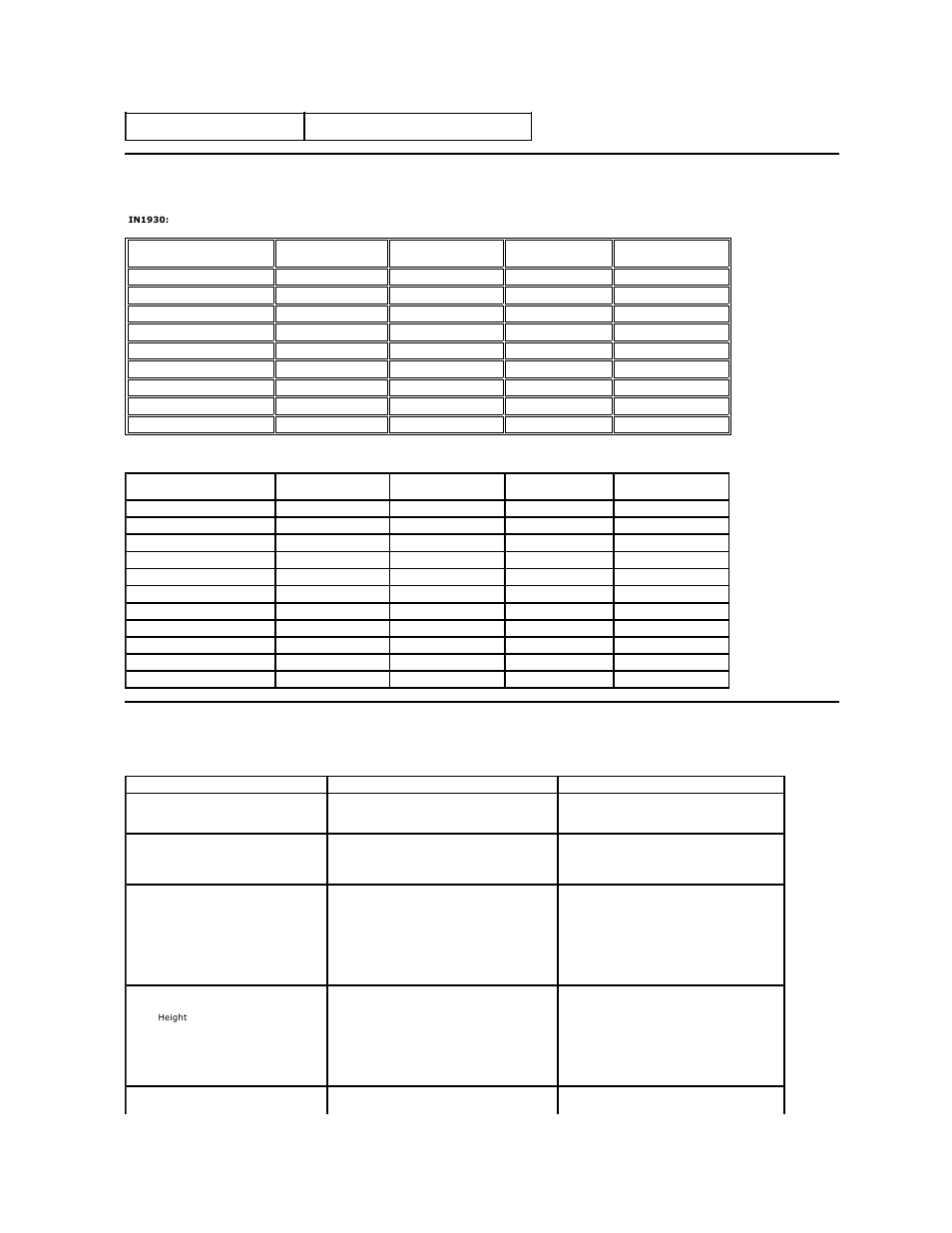 Preset display modes, Physical characteristics | Dell IN1930 Monitor User Manual | Page 8 / 41