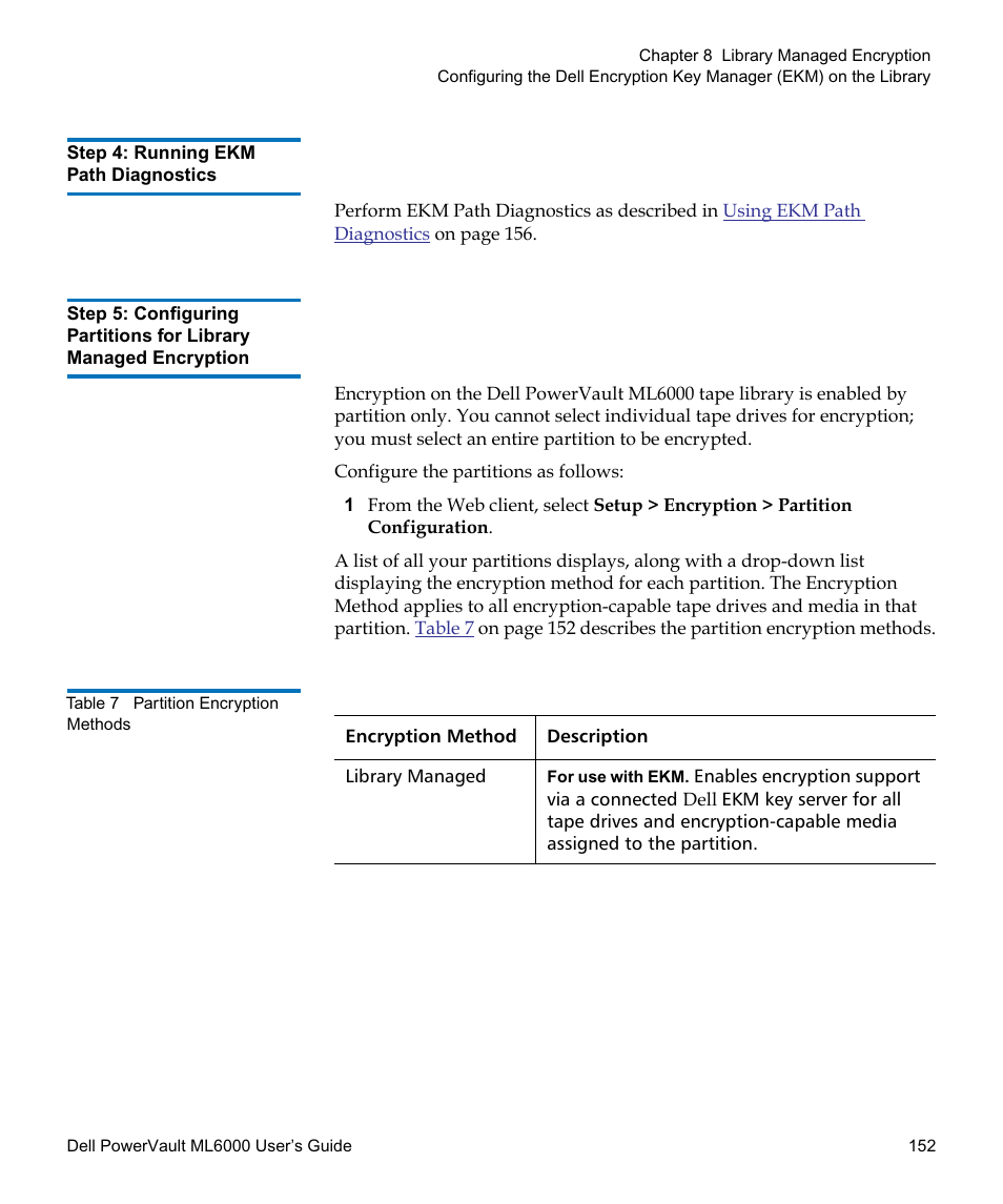 Step 4: running ekm path diagnostics | Dell PowerVault ML6000 User Manual | Page 152 / 438