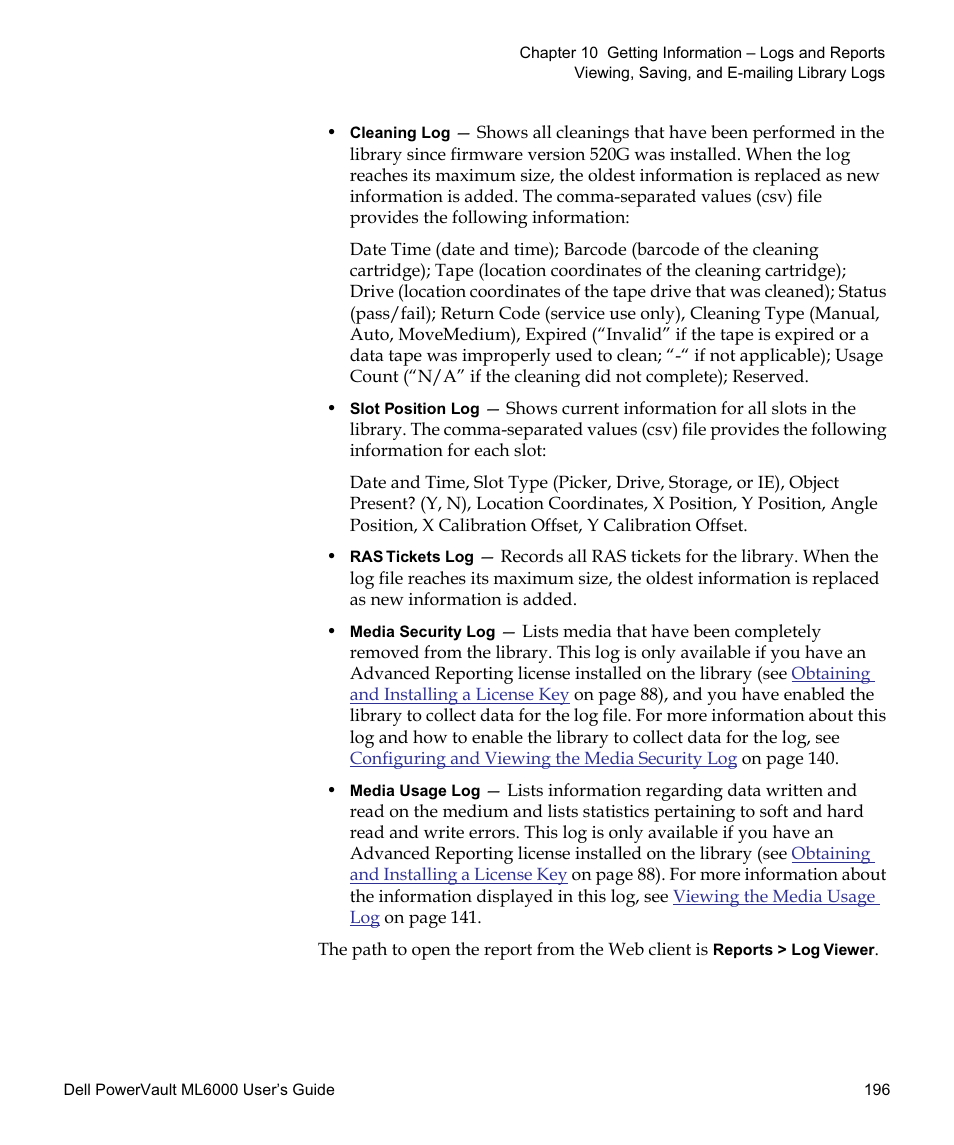 Dell PowerVault ML6000 User Manual | Page 196 / 438