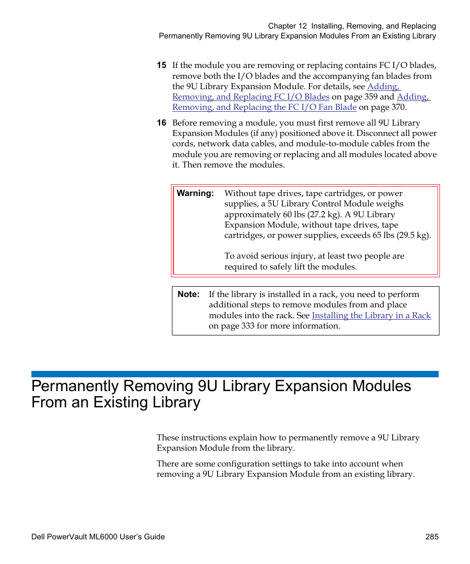 Existing library | Dell PowerVault ML6000 User Manual | Page 285 / 438