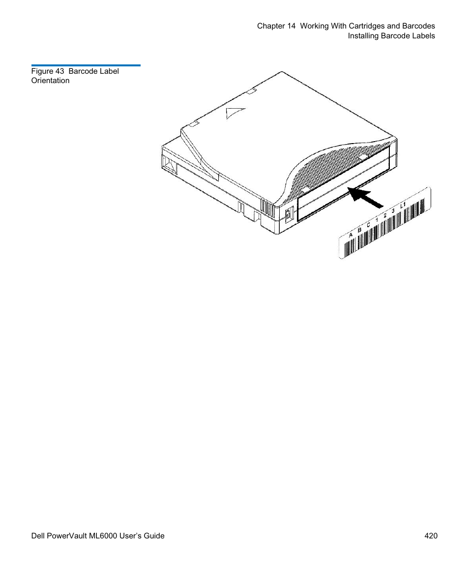 So that the numbers appear above the barcode (see, Figure 43 | Dell PowerVault ML6000 User Manual | Page 420 / 438
