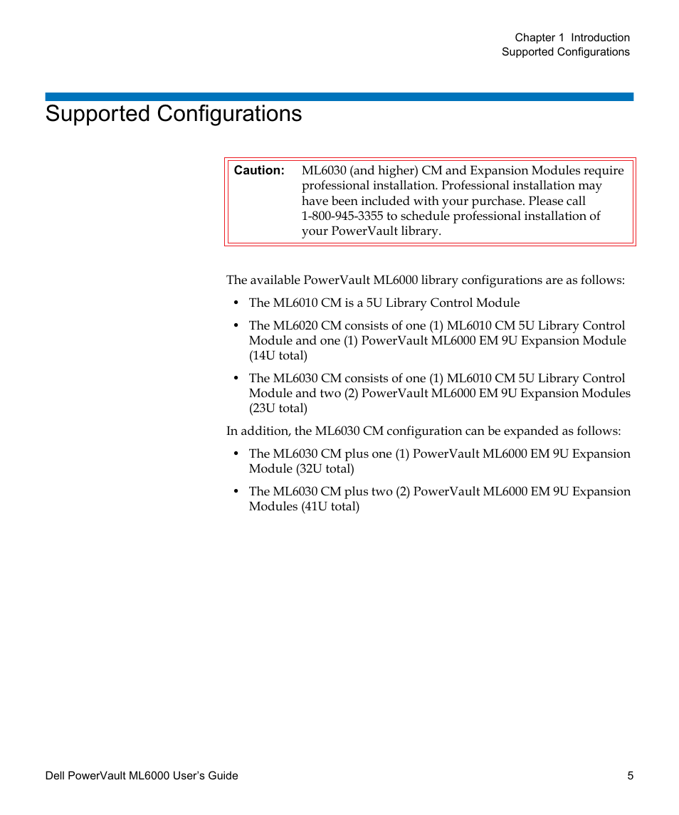 Supported configurations | Dell PowerVault ML6000 User Manual | Page 5 / 438