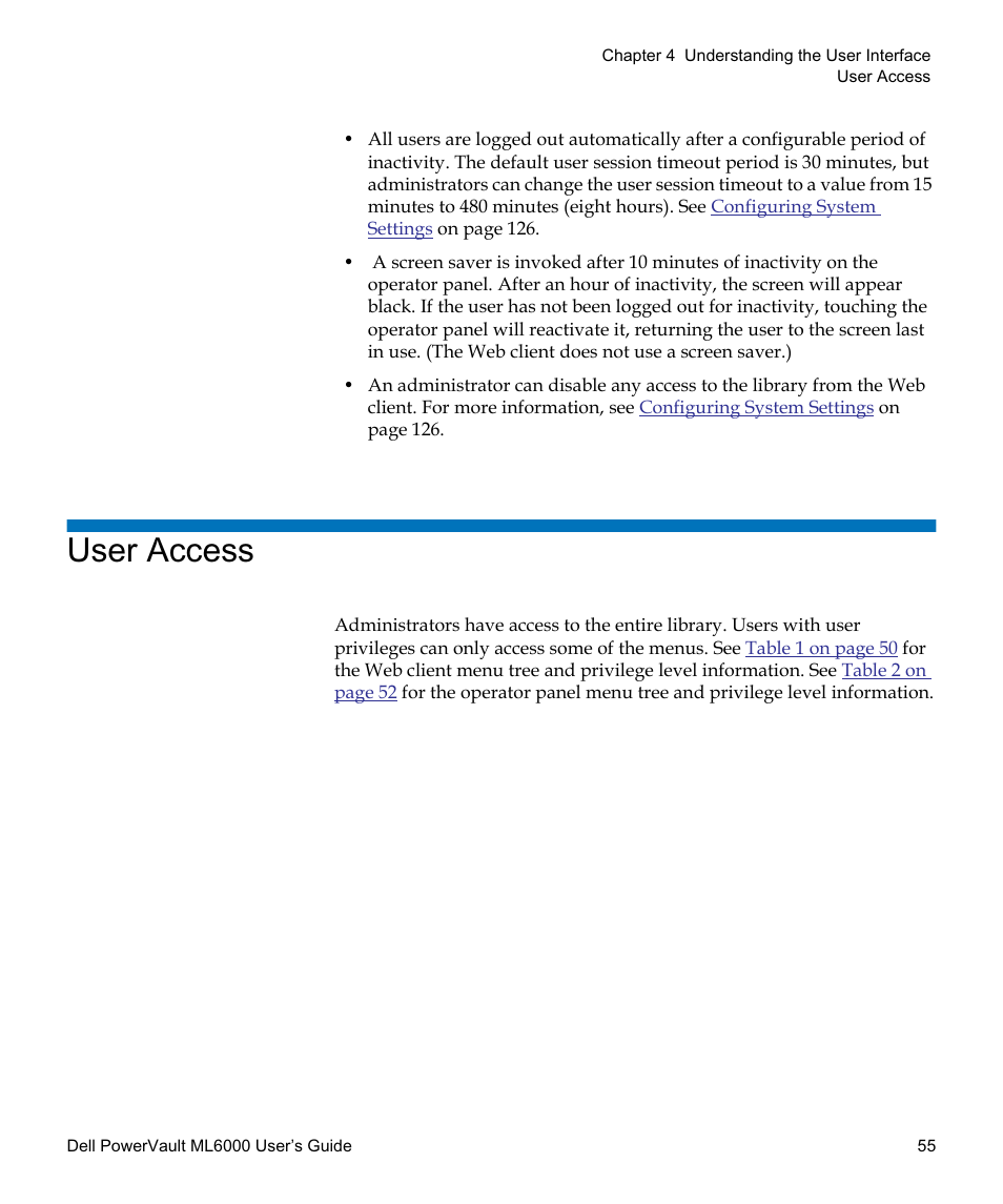 User access | Dell PowerVault ML6000 User Manual | Page 55 / 438