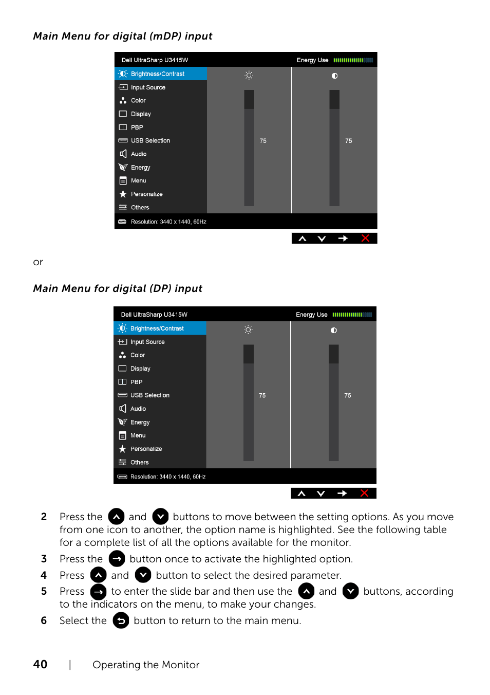 Dell UltraSharp 34 Curved Monitor User Manual | Page 40 / 69