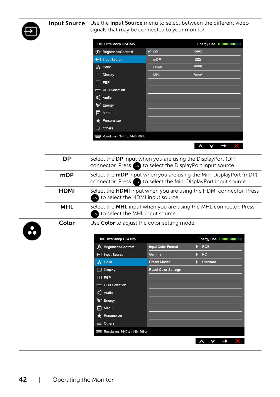 Dell UltraSharp 34 Curved Monitor User Manual | Page 42 / 69