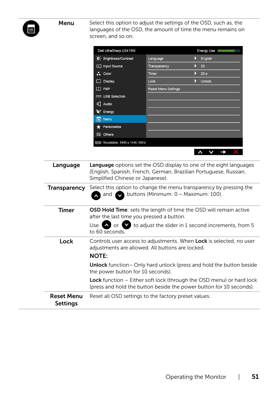 Dell UltraSharp 34 Curved Monitor User Manual | Page 51 / 69