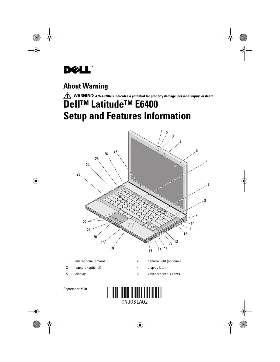 Dell Latitude E6400 User Manual | 8 pages