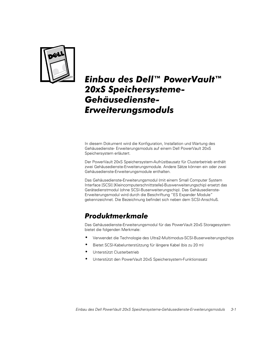 Produktmerkmale | Dell PowerVault 201S (SCSI) User Manual | Page 27 / 48