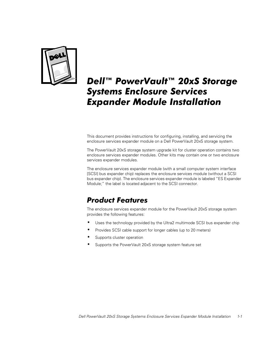 Product features | Dell PowerVault 201S (SCSI) User Manual | Page 3 / 48