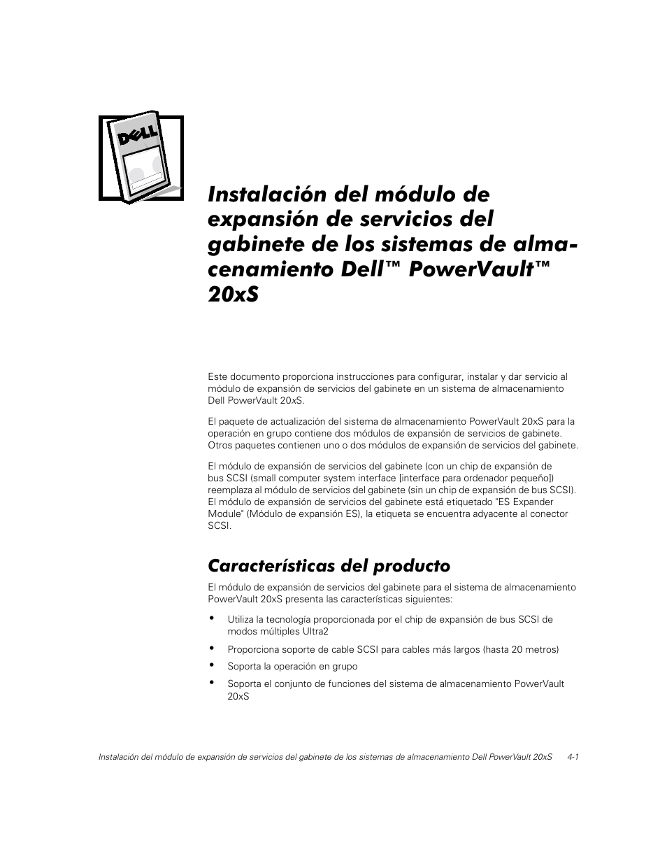 Características del producto | Dell PowerVault 201S (SCSI) User Manual | Page 39 / 48