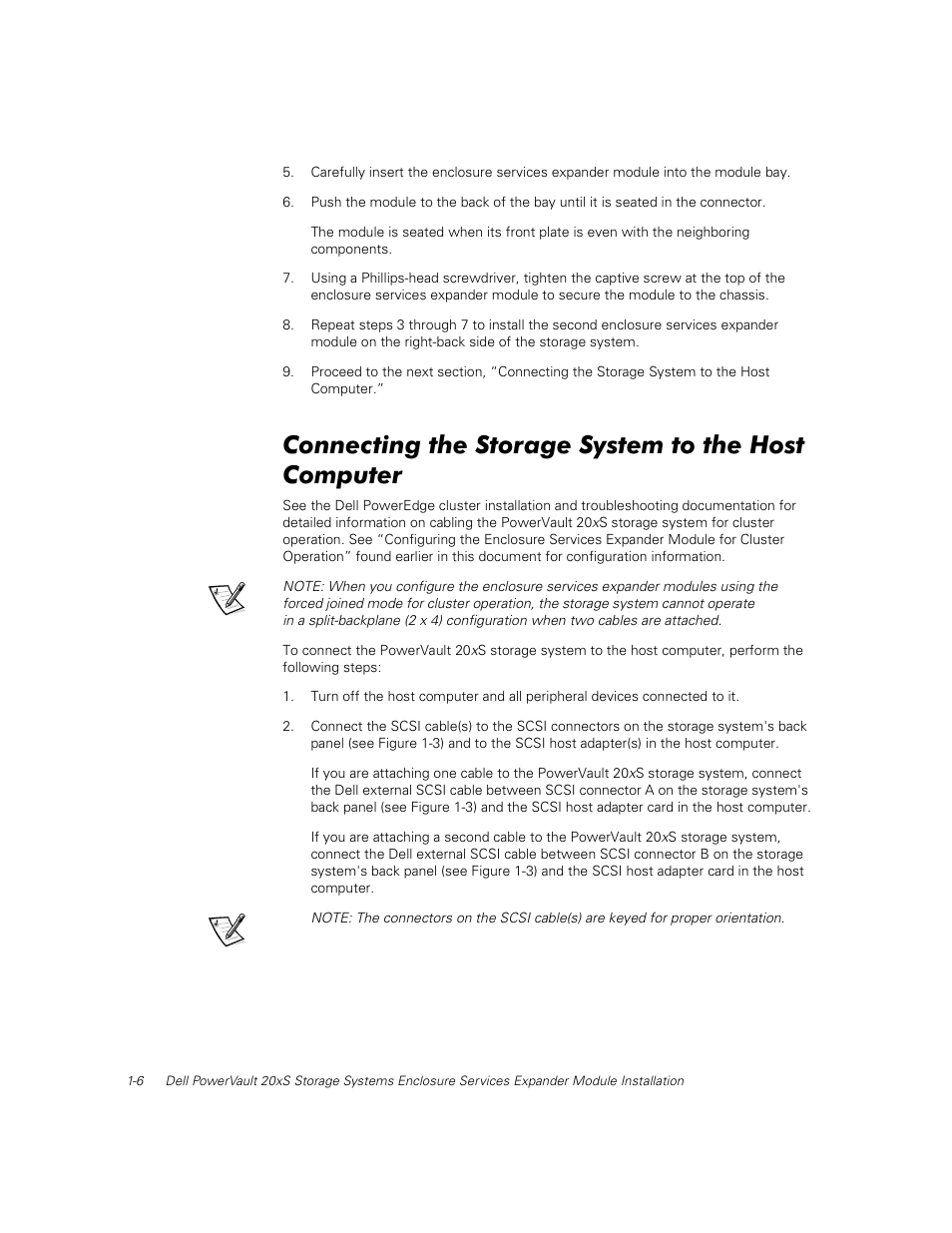 Connecting the storage system to the host computer | Dell PowerVault 201S (SCSI) User Manual | Page 8 / 48