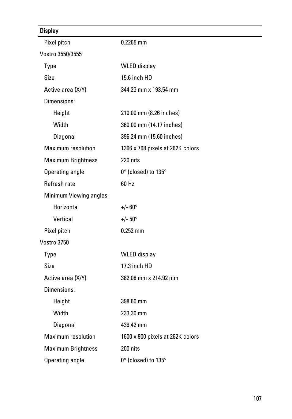 Dell Vostro 3350 (Early 2011) User Manual | Page 107 / 113